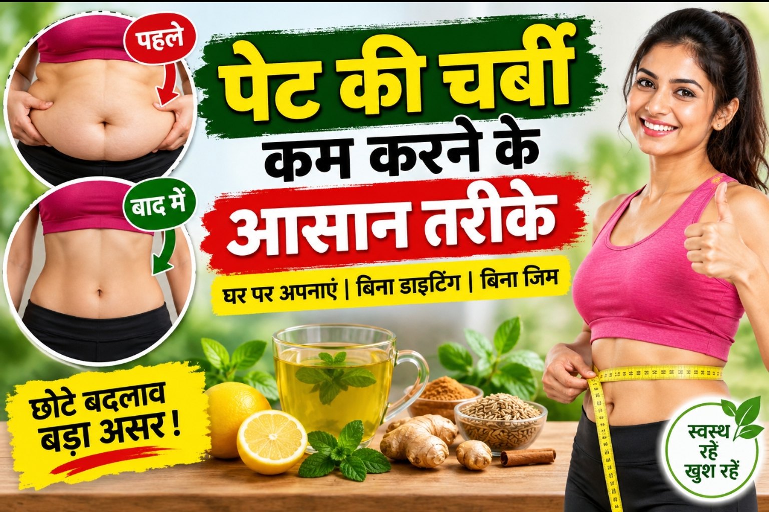 पेट की चर्बी कम करने के आसान तरीके: घर बैठे शुरू करें